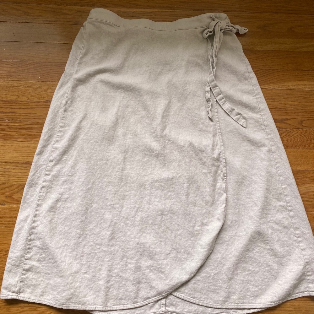 Women’s J Crew linen wrap skirt large